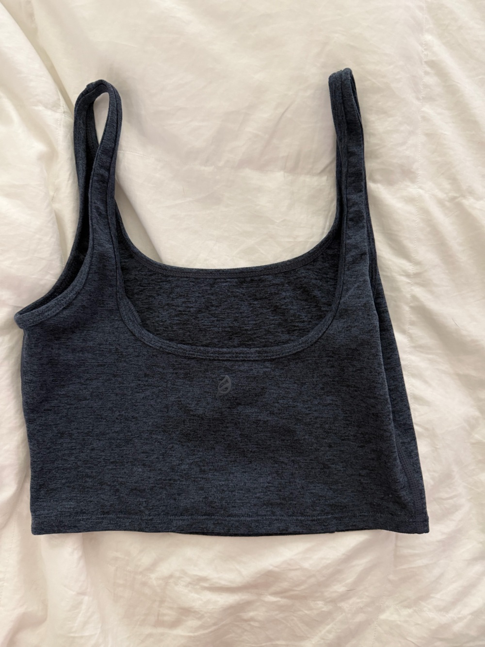 P’tula Women's Heather Navy Scoop crop top - Supportive Everyday Comfort